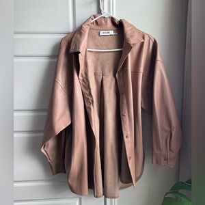 Faux leather “shacket” never been worn